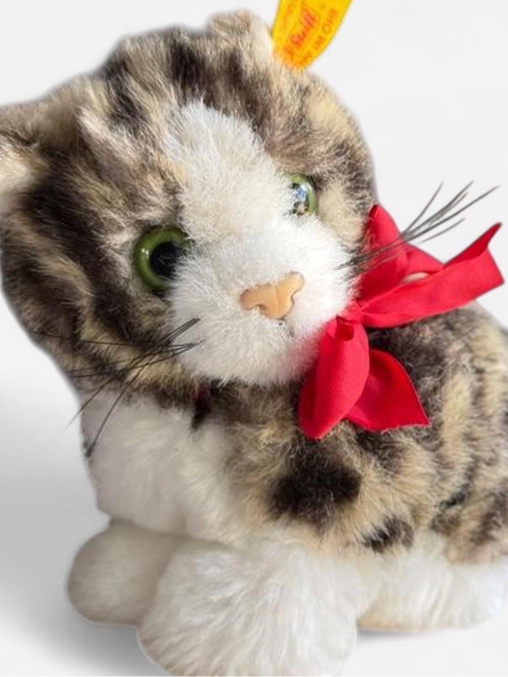 Vintage 1990s Steiff Snuffi Tabby Cat Plush German Collectible